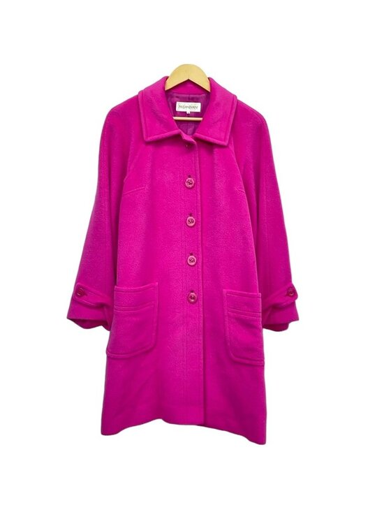 Yves Saint Laurent Jackets & Blazers - Saint Laurent Coat M Pink Long Sleeve Winter 38